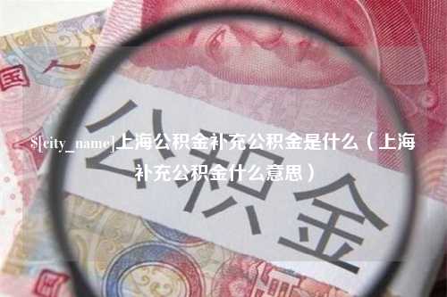 遵义上海公积金补充公积金是什么（上海补充公积金什么意思）